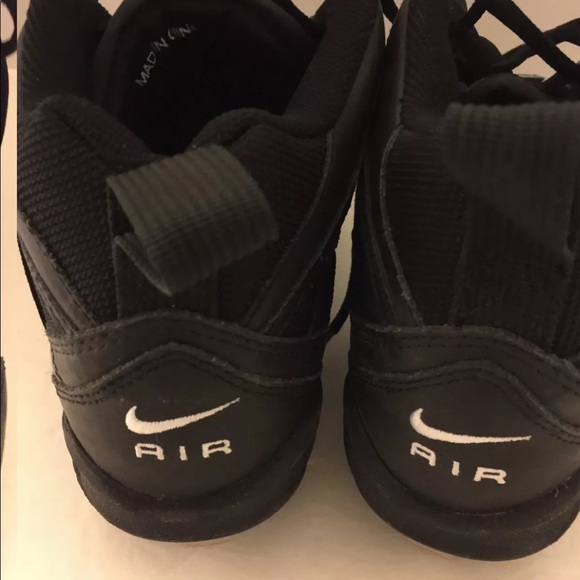 New Nike Air Mid Cut Football Soccer Cleats Men Shoes Leather Black white 7.5 - Picture 6 of 9